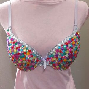 Bling purple ribbon bra
